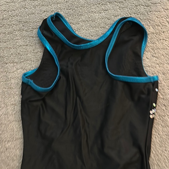 Black and Blue Rhinestone Leotard - Picture 4 of 6